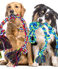 Two dogs playing with Rugged Dog Rope Toys 5 Pack for Aggressive Chewers Tough Tug of War for Small Medium and Large Dogs