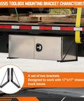 Set Of 2 Heavy Duty Underbody Truck Tool Box Mounting Brackets Kit 17 X 17 Inch Welded Steel Brackets Under Truck Bed