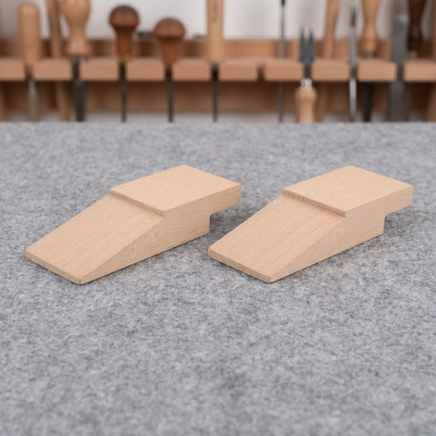 Two Pack Wood Bench Pin Block For Jewelry Workbench Clamp With Smooth Polishing Surface And Adjustable Support