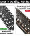 51 In 1 Bolt Size Finder And Thread Checker With 32 Metric And 32 SAE Gauges, CNC Machined Aluminum, Comparison of Nickel Plating vs Carbon Steel