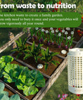 Compact Vermicomposting Bin For Outdoor Gardens, Easy No Fuss Worm Farm Kit Turns Kitchen Scraps Into Rich Compost, White With Lid And Holes