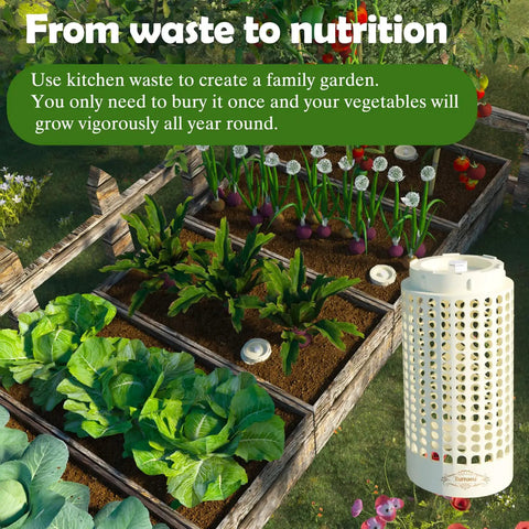 Compact Vermicomposting Bin For Outdoor Gardens, Easy No Fuss Worm Farm Kit Turns Kitchen Scraps Into Rich Compost, White With Lid And Holes
