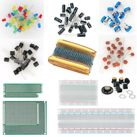 Massive UNO R3 Compatible Electronics Component Kit with 1900Pcs of resistors, capacitors, diodes, LEDs, and breadboards