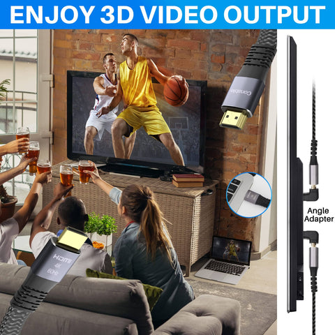 Flat HDMI Cable 2 Pack 15 Ft Each Braided 4K High Speed HDMI Cable Supports 4K At 60Hz 2160p 1080p HDR HDCP 2.2 ARC Full 3D