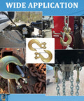 Two Pack Heavy Duty Clevis Hooks Three Eighths Inch Forged Steel With Safety Latch G70 Rated 18000 Lbs Capacity in use
