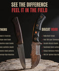Comparison of a standard knife to the Beefy 10 Inch Damascus Steel Tracker Knife With Full Tang Fixed Blade Micarta Handle
