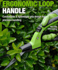 Ultra Sharp 15 Inch Grass Shears With 360 Degree Swivel Blades For Precise Lawn Trimming, ergonomic TPR handle in use