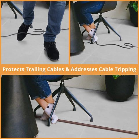 5ft Self Adhesive Cord Cover Floor For Extension Cords Keep Cables In Check And No Trip Hazards With PVC Cord Hider in use
