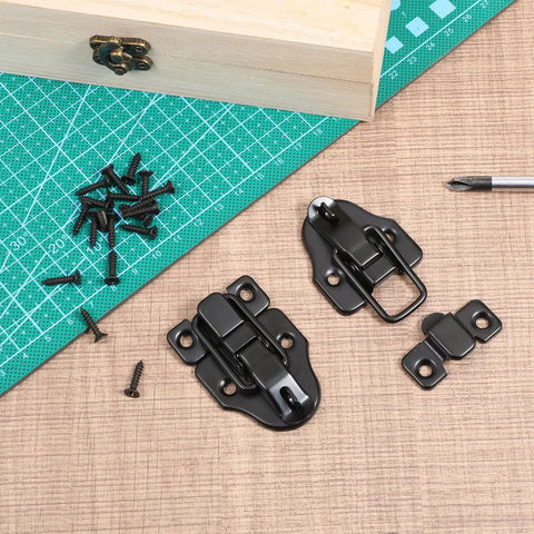 Two Pack Beefy Duckbilled Toggle Latch Set For Cabinets Chests Guitar Cases Jewelry Boxes And Wooden Boxes Black Durable