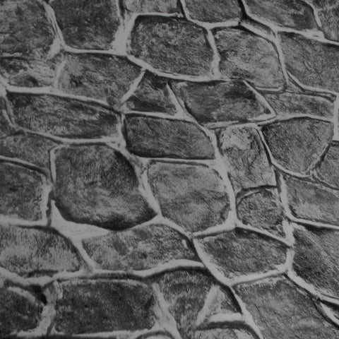 Dark Grey Fortress Stone Peel And Stick Wallpaper 394 Inch Long Self Adhesive Backsplash For Kitchen Cabinets And Living Rooms Rustic Castle Tower Style Waterproof PVC Vinyl Removable And Reusable 10m By 0.45m with stone texture close-up