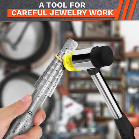 Go To Lightweight Double Sided Rubber Mallet Hammer With Plastic Head And Stainless Steel Non Slip Ergonomic Grip in use