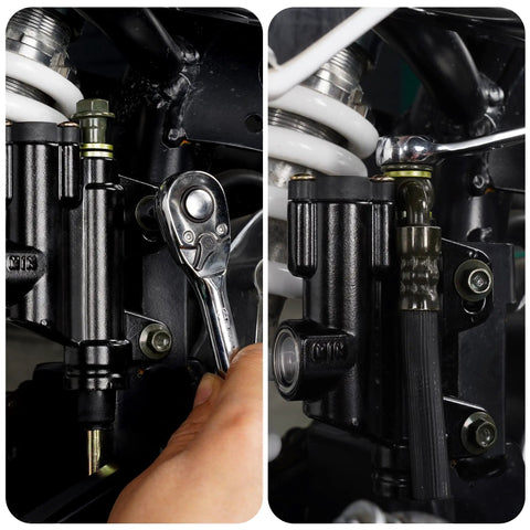 Rear Brake Master Cylinder Replacement With Built In Reservoir For Sunl Pitster SSR 110cc 125cc 140cc Dirt Pit Bike No Hassle Bleed Durable Hydraulic Brake Part Fits Chinese 110cc 125cc 140cc Dirt Bikes