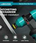 Pro Grade Rivet Nut Tool Kit With Ratchet Action for Auto Projects being used on metal panel