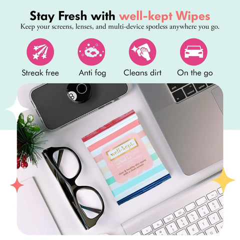 Tech And Lens Wipes For Eyeglasses Screens And Phones On The Go Streak Free Lint Free Pre Moistened Multi Surface Cleaner
