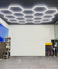 Hexagonal Led Garage Light Kit With 66 Lamps And Accessories Beast Bright Shop Light for wide garage ceiling installation.