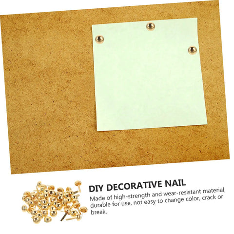Must Have 100 Piece Paper Fasteners Brads For Scrapbooking And Card Making, paper brads installed on cork board with note
