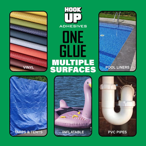 Vinyl Contact Cement Adhesive, Waterproof Fast Drying Glue 4oz for various surfaces: vinyl, pool liners, tarps, inflatables, PVC pipes