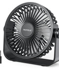 USB Desk Fan Portable Mini Personal Fan with 360 Degree Head, 3 Speed Settings, Whisper Quiet 4.5 Inch Desktop Fan for Home Office Car Indoor Outdoor Black