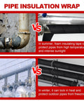 Comparison of insulated and non-insulated pipes for 2 Inch By 20 Foot Foam Pipe Insulation Tape Self Adhesive For Winter Freeze Protection Outdoor Use