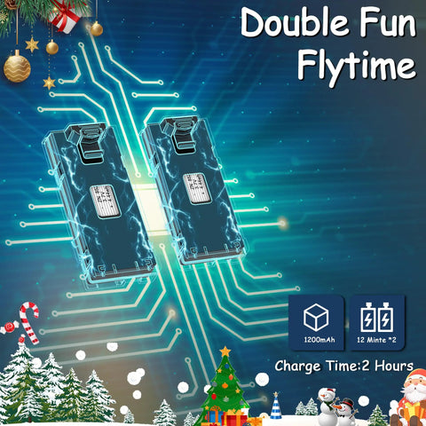 Dual batteries for Mini Drone With 1080P Camera, Foldable FPV Quadcopter For Beginners, Adults And Kids on festive background