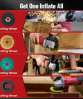 Avhrit 4-1/2in angle grinder, 10A, 13000 RPM, shown cutting, grinding, polishing with cutting discs