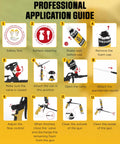 Professional application guide steps for Pro Level Heavy Hitter Closed Cell Spray Foam Insulation Kit with visuals.