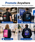 Fly Lightweight 21.5 Inch IP65 Waterproof Digital Signage Backpack With Killer 1000 Nit LCD Screen For Street Marketing And Outdoor Hype Events That Truly Make You Shine during retail promotions and trade shows.
