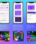 App-controlled interface for Lit Dream Color Outdoor LED String Lights 39 Ft 100 LEDs, with color changing modes and settings.