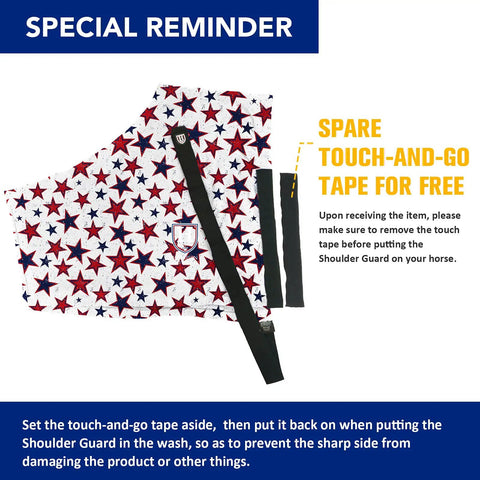 Breathable Elastic Horse Shoulder Guard Anti Rub Stretch Bib For Sensitive Skin with vivid stars print and touch-and-go tape
