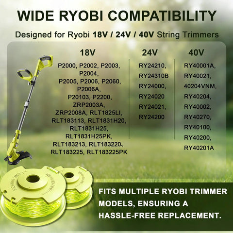 Beefed Up 0.080 Inch Trimmer Line Refills 11 Ft Spools For Grass Trimmers 18V 24V 40V Compatibility replacement spool set