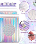 Dope Holographic Bubble Mailers 8 By 12 Inch 25 Pcs Metallic Bubble Mailers showing waterproof and puncture-proof features