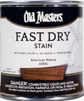Old Masters Super Fast Drying Wood Stain In Authentic American Walnut Shade, 236 mL can for home improvement and cabinet refinishing.