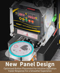Automatic Cup Sealing Machine For 90 To 95 Mm Cups With Digital Panel Hands Free Sealing Ideal For Bubble Tea And Coffee Shops Seals 550 To 650 Cups Per Hour, showing control panel and cup tray with a decorated lid.