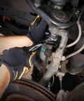 Using 16 Piece Reversible Ratcheting Combination Wrench Set Metric With Flush Mounted Reversing Lever on car suspension