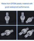 One Way Inline Hose Connector Check Valve Three Eighth Inch Dia Non Return For Water And Oil Lines EPDM Plastic Translucent