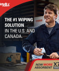 Mechanic using PowerClean X70 Medium Duty Cloths For Industrial Cleaning, Absorbent White Towels That Stand Up To Oil Dirt Grime