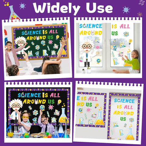 Science Bulletin Board Set For Classrooms With 12 Themed Paper Cutouts One Large Scientist 20 Science Is All Around Us