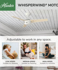 44 Inch Ceiling Fan No Light For Indoor Or Outdoor Use White Finish Damp Rated With Reversible 3 Blades And Pull Chain