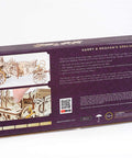 Royal Carriage 3D Wooden Model Kit For Self Assembly box, purple packaging showing wooden carriage model and parts