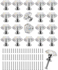 20 Pack Acrylic Drawer Cabinet Knobs Pulls With Three Size Screws Diamond Shaped Crystal Glass 28mm Dresser Handles Set