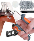 Grommet Tool Kit 500 Piece Set With Three Eighths Inch Grommets for Tarp Fabric Banner Canvas Leather Tents Vinyl Eyelet Punching Tool Portable Pro Grade DIY Friendly