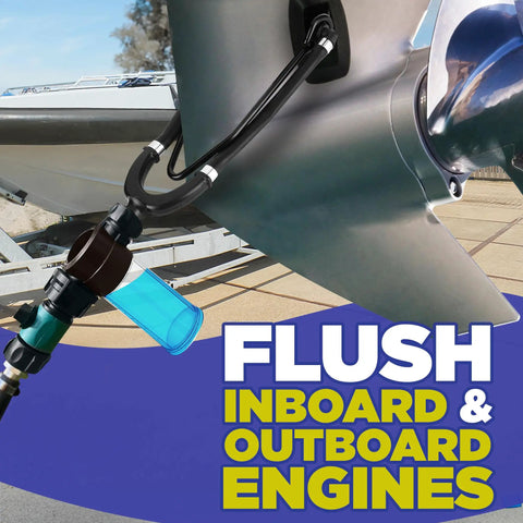Salt Remover Flush Kit With High Pressure Hose For Boats And Marine Engines Quick Inboard Outboard Engine Flush Removes Salt Deposits Built In Soap Dispenser And Multi Mode Sprayer For Easy Cleaning