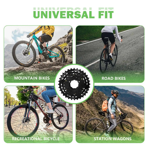 7 Speed CS-HG200 Bicycle Cassette 12-32T Sprocket for mountain, road, recreational, and station wagon bikes with universal fit