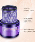 Three Pack V11 And V15 Vacuum Filter Replacement Kit components showing cotton mesh and ABS parts.