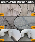 Before and after images of High Elasticity Concrete Crack Filler Self Leveling Quick Drying Waterproof Cement Crack Repair For Driveways Walkways Patios Joints Indoor And Outdoor Grey 5 Lb 80 Oz Diy Friendly used on cracked surfaces.
