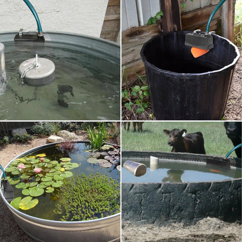 Automatic Stock Tank Float Valve For Livestock Waterer Trough With Safe Auto Water Level Control No More Night Checks Prevents Overfill And Flooding Easy Farm Water Management For Ranch Barn Yard. mounted in stock tanks and troughs