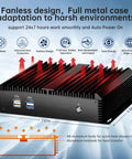 Rugged Fanless Industrial Mini Pc Desktop With Intel Core I5 4200U, 8Gb Ram, 128Gb Ssd, And Windows 10 Pro showcasing fanless design and metal casing.