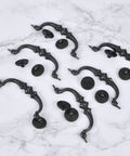6 Pack Vintage Antique Black Drawer Pulls Handles With 5.5 Inch Hole Center And 6.7 Inch Total Length Made From Zinc Alloy