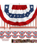 Patriotic 3 By 6 Feet Pleated Fan US Flag Half Fan Banner With Canvas Header And Brass Grommets Fade Resistant American Stars And Stripes 100 Percent Polyester Durable Flag For Home Parade Or Outdoor Display.