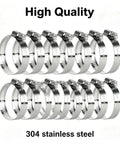 Heavy Duty 10 Pack Of Stainless Steel Worm Gear Hose Clamps Assortment Kit For Radiator Fuel Line Auto Plumbing And Home Fixes With Smooth Edge Protection That Stands Tough Against Rust Water Or Oil, 304 stainless steel clamps